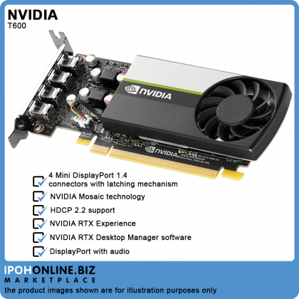 Leadtek NVIDIA Quadro T600 4GB GDDR6 4 x mDP Professional Graphics Card with Low Profile Bracket - AMD Radeon RX 6900 XT GTX 1650